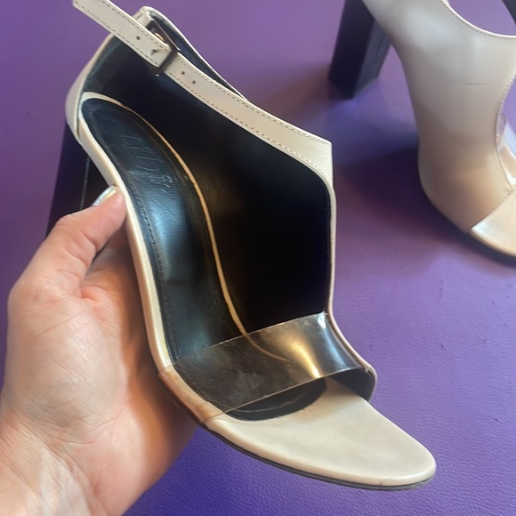 TIBI 36 sz 5.5 or 6 cream leather & PVC shoes pumps heels - Picture 2 of 10